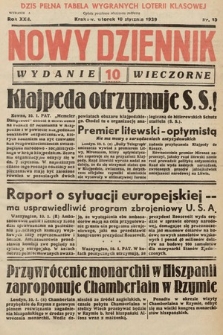 Nowy Dziennik (wydanie wieczorne). 1939, nr 10