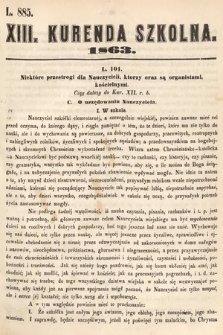 Kurenda Szkolna. 1863, kurenda 13
