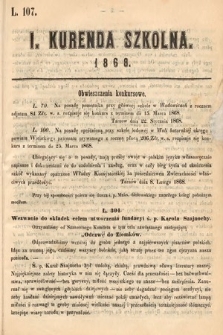 Kurenda Szkolna. 1868, kurenda 1
