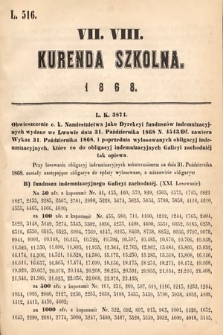 Kurenda Szkolna. 1868, kurenda 7, 8