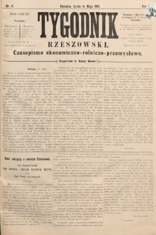 Tygodnik Rzeszowski : czasopismo ekonomiczno-rolniczo-przemysłowe. R. 1, 1883, nr 19