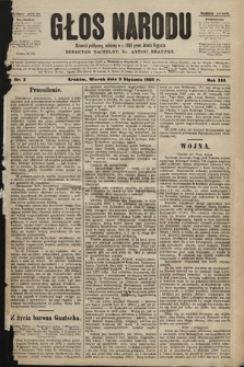 Głos Narodu : dziennik polityczny, założony w r. 1893 przez Józefa Rogosza (wydanie poranne). 1905, nr 3