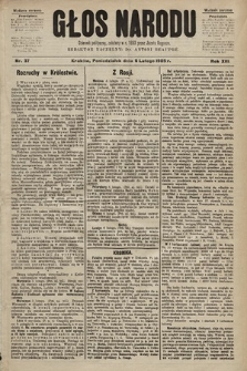Głos Narodu : dziennik polityczny, założony w r. 1893 przez Józefa Rogosza (wydanie poranne). 1905, nr 37