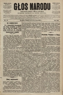 Głos Narodu : dziennik polityczny, założony w r. 1893 przez Józefa Rogosza (wydanie poranne). 1905, nr 41