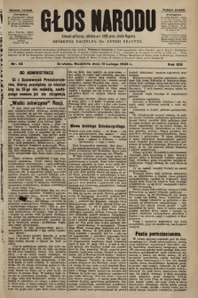 Głos Narodu : dziennik polityczny, założony w r. 1893 przez Józefa Rogosza (wydanie poranne). 1905, nr 43