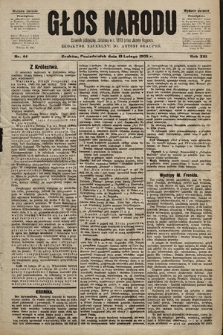 Głos Narodu : dziennik polityczny, założony w r. 1893 przez Józefa Rogosza (wydanie poranne). 1905, nr 44