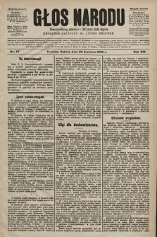 Głos Narodu : dziennik polityczny, założony w r. 1893 przez Józefa Rogosza (wydanie poranne). 1905, nr 117