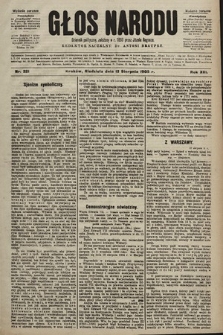 Głos Narodu : dziennik polityczny, założony w r. 1893 przez Józefa Rogosza (wydanie poranne). 1905, nr 221