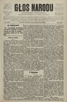 Głos Narodu : dziennik polityczny, założony w r. 1893 przez Józefa Rogosza (wydanie poranne). 1905, nr 249