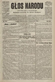 Głos Narodu : dziennik polityczny, założony w r. 1893 przez Józefa Rogosza (wydanie wieczorne). 1905, nr 274