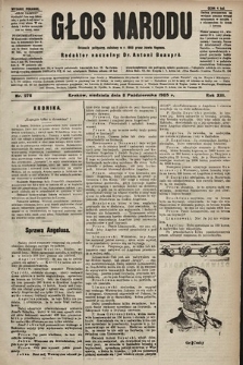 Głos Narodu : dziennik polityczny, założony w r. 1893 przez Józefa Rogosza (wydanie poranne). 1905, nr 278