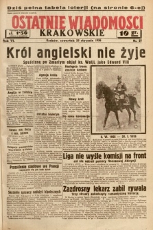 Ostatnie Wiadomości Krakowskie. 1936, nr 23