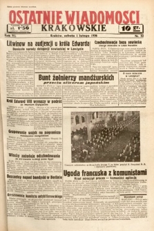 Ostatnie Wiadomości Krakowskie. 1936, nr 32