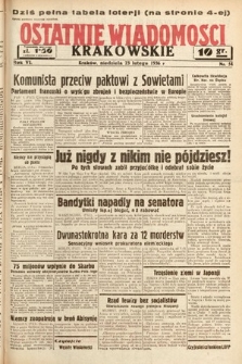 Ostatnie Wiadomości Krakowskie. 1936, nr 54