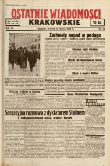 Ostatnie Wiadomości Krakowskie. 1936, nr 72