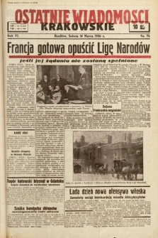 Ostatnie Wiadomości Krakowskie. 1936, nr 76