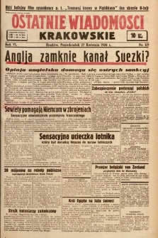 Ostatnie Wiadomości Krakowskie. 1936, nr 119