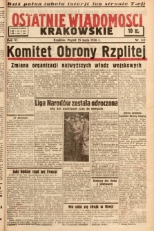 Ostatnie Wiadomości Krakowskie. 1936, nr 137