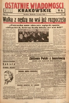 Ostatnie Wiadomości Krakowskie. 1936, nr 153