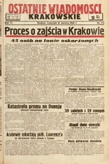 Ostatnie Wiadomości Krakowskie. 1936, nr 171