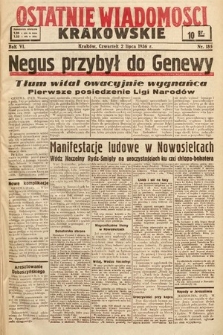 Ostatnie Wiadomości Krakowskie. 1936, nr 185