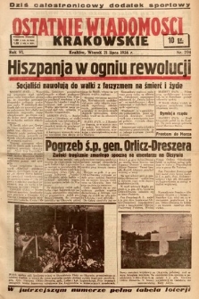 Ostatnie Wiadomości Krakowskie. 1936, nr 204