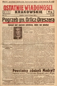 Ostatnie Wiadomości Krakowskie. 1936, nr 205
