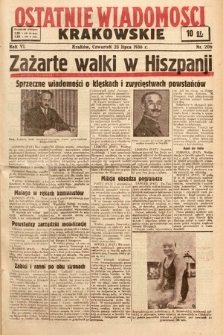 Ostatnie Wiadomości Krakowskie. 1936, nr 206