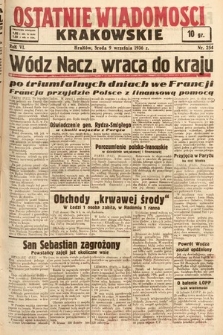 Ostatnie Wiadomości Krakowskie. 1936, nr 254