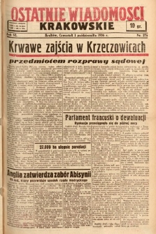 Ostatnie Wiadomości Krakowskie. 1936, nr 276