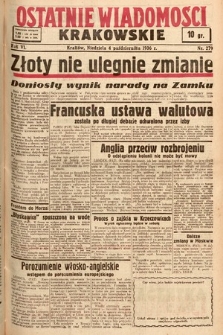 Ostatnie Wiadomości Krakowskie. 1936, nr 279