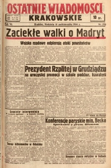Ostatnie Wiadomości Krakowskie. 1936, nr 293