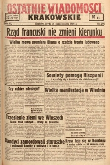 Ostatnie Wiadomości Krakowskie. 1936, nr 296