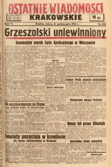 Ostatnie Wiadomości Krakowskie. 1936, nr 306
