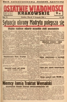 Ostatnie Wiadomości Krakowskie. 1936, nr 323