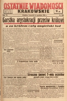 Ostatnie Wiadomości Krakowskie. 1936, nr 346