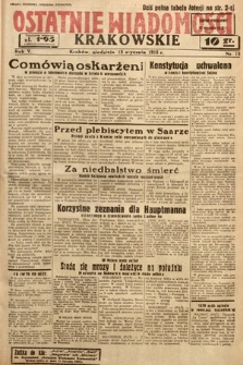 Ostatnie Wiadomości Krakowskie. 1935, nr 13