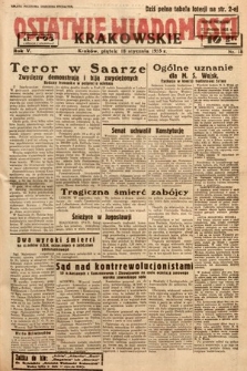 Ostatnie Wiadomości Krakowskie. 1935, nr 18