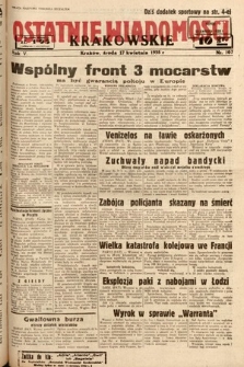 Ostatnie Wiadomości Krakowskie. 1935, nr 107