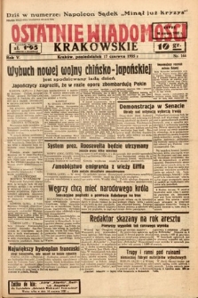 Ostatnie Wiadomości Krakowskie. 1935, nr 166