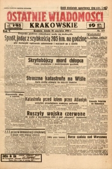 Ostatnie Wiadomości Krakowskie. 1935, nr 175