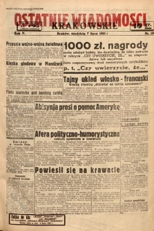 Ostatnie Wiadomości Krakowskie. 1935, nr 186