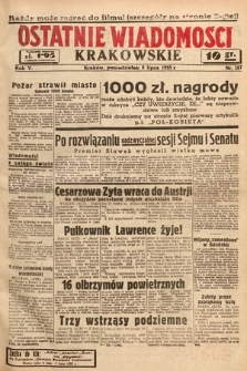 Ostatnie Wiadomości Krakowskie. 1935, nr 187