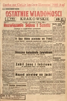Ostatnie Wiadomości Krakowskie. 1935, nr 190