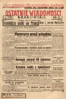 Ostatnie Wiadomości Krakowskie. 1935, nr 223