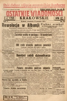 Ostatnie Wiadomości Krakowskie. 1935, nr 228