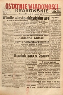 Ostatnie Wiadomości Krakowskie. 1935, nr 249