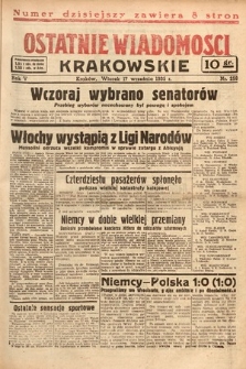 Ostatnie Wiadomości Krakowskie. 1935, nr 258
