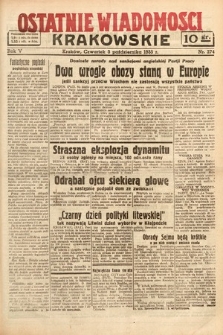 Ostatnie Wiadomości Krakowskie. 1935, nr 274