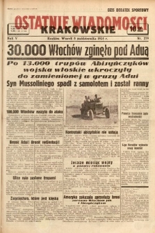 Ostatnie Wiadomości Krakowskie. 1935, nr 279